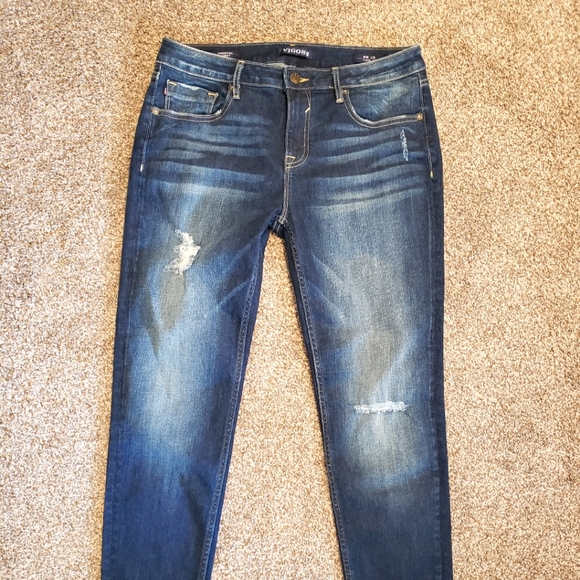 VIGOSS stretchy distressed denim Thompson Tomboy jeans sz 30 in great condition - Picture 2 of 6